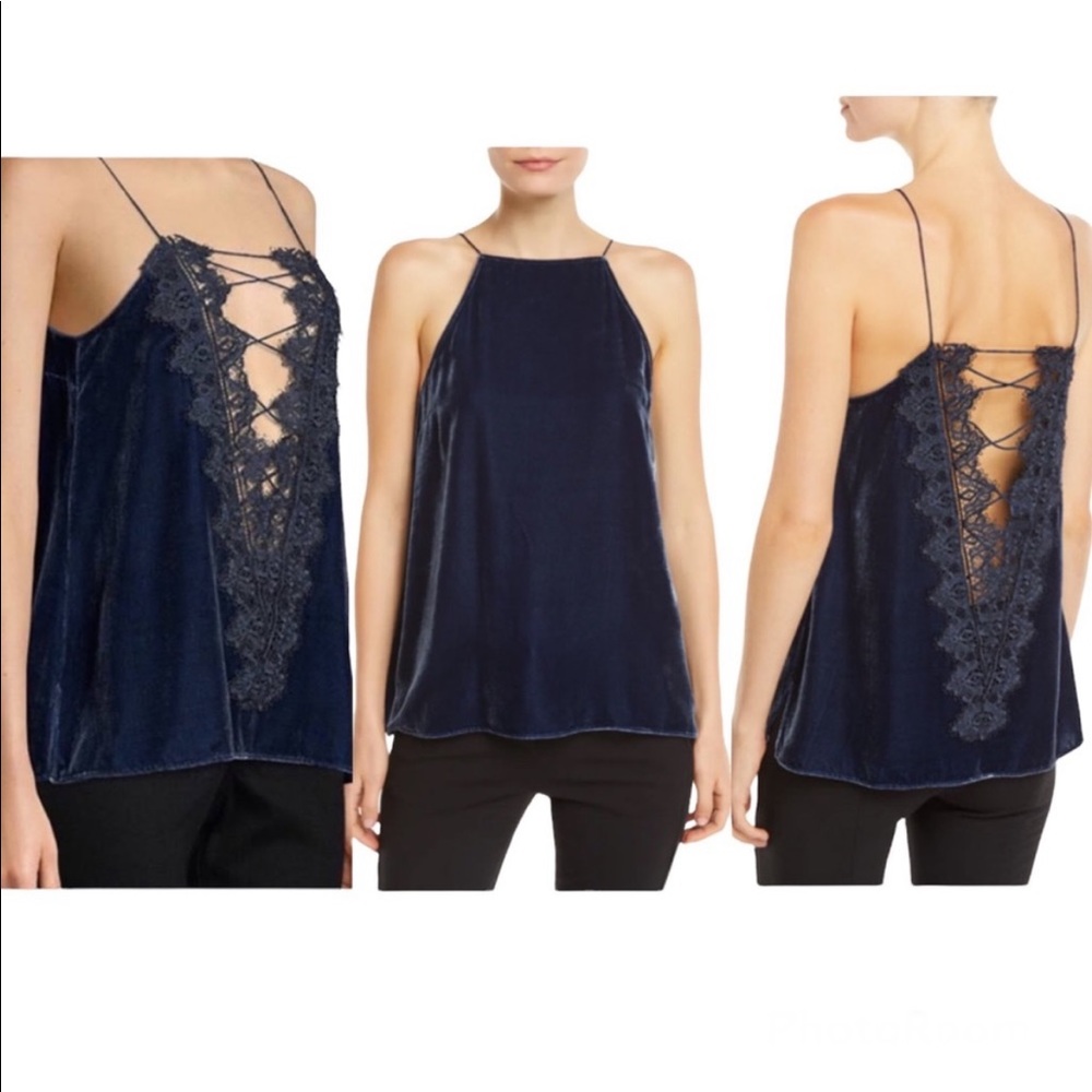 NWT Cami NYC Charlie reversible velvet and lace camisole